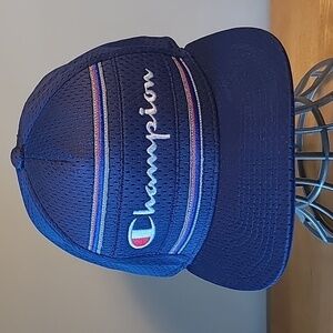 CHAMPION Fitted Flat Brim Embroidered Logo Ballcap, Unisex, Size S/M